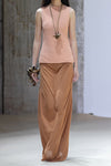 SWAYING/KNIT seamless round hem long skirt SW24SS3B23 clay color PS82